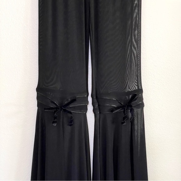 NWT Dolls Kill Sugar Thrillz Last First Date Mesh Flares Sheer Pant Black Small - Picture 6 of 15
